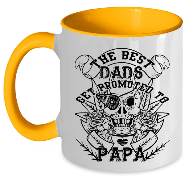 Best Dad Ever Coffee Mug, The Best Dads Get Promoted To Papa Accent Mug