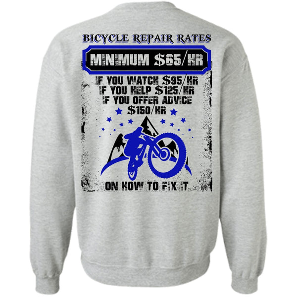 I Love Mechanic T Shirt, Bicycle Repair Rates Sweatshirt