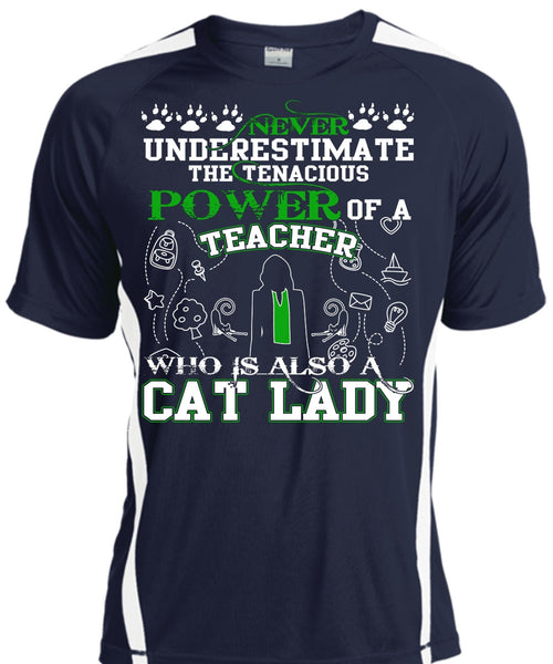 Power Of A Teacher T Shirt, Who Is Also A Cat Lady T Shirt, Cool Shirt
