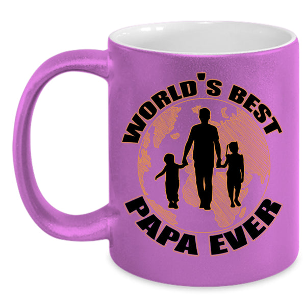 Awesome Papa Coffee Mug, World's Best Papa Ever Accent Mug
