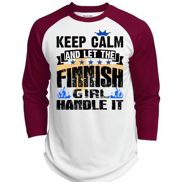Let The Finnish Girl Handle It T Shirt, I Love Finnish T Shirt, Awesome T-Shirts  (Polyester Game Baseball Jersey)