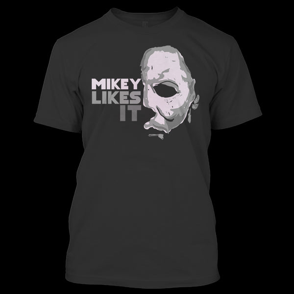 A black t-shirt with the shopify logo