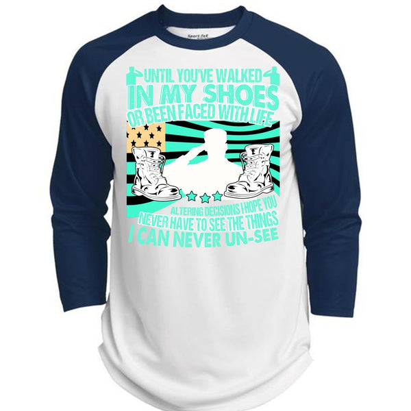 Until You've Walked In My Shoes T Shirt, I Love Veteran T Shirt, Awesome T-Shirts  (Polyester Game Baseball Jersey)