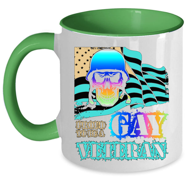 Awesome Veteran Coffee Mug, Proud To Be A Gay Veteran Accent Mug