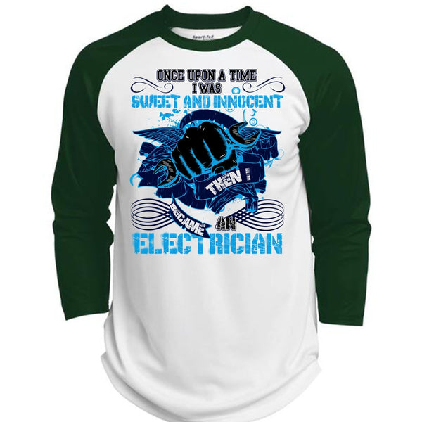 I Became An Electrician T Shirt, I Love Electrician T Shirt, Awesome T-Shirts  (Polyester Game Baseball Jersey)