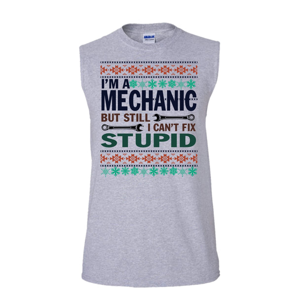 I'm A Mechanic T Shirt, Merchanic Merry Christmas T Shirt, Awesome t-shirts (Men's Cotton Sleeveless)