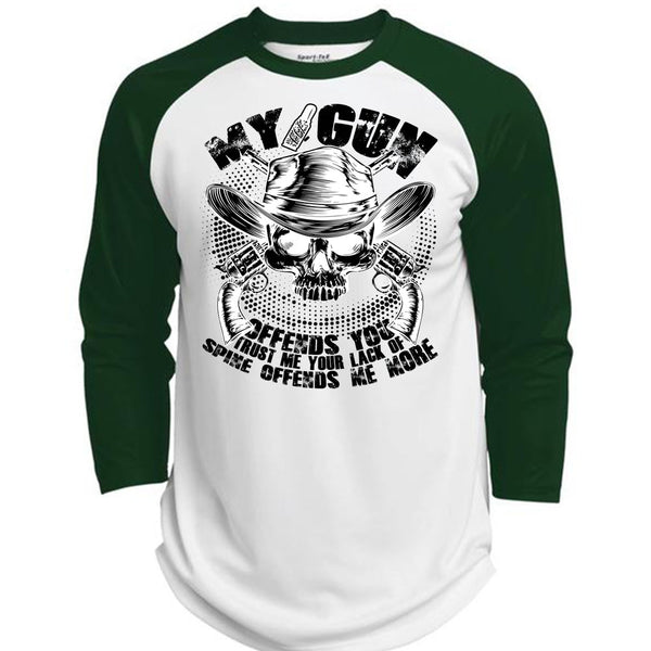 My Gun Offends You T Shirt, I Love Gunning T Shirt, Awesome T-Shirts  (Polyester Game Baseball Jersey)