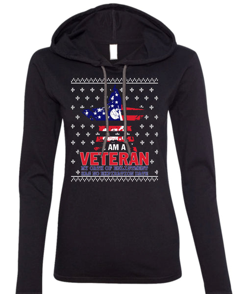 I Am A Veteran T Shirt, This Girl Loves Christmas T Shirt (Anvil Ladies Ringspun Hooded)
