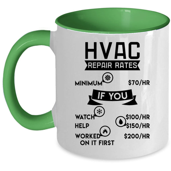 Awesome Hvac Technician Coffee Mug, HVAC Repair Rates Accent Mug