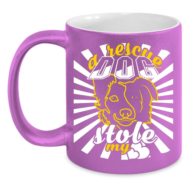 A Rescue Dog Stole My Heart Coffee Mug, I Love Dogs Coffee Cup
