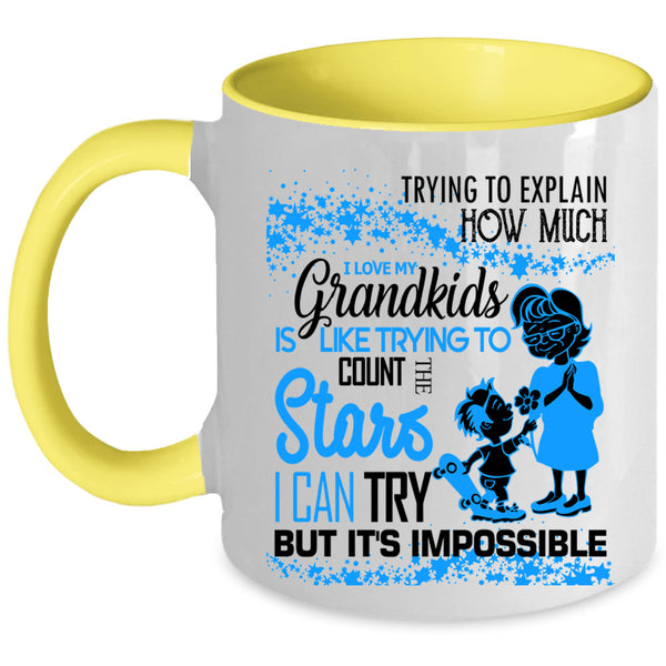 Cool Grandmas Coffee Mug, I Love My Grandkids Accent Mug