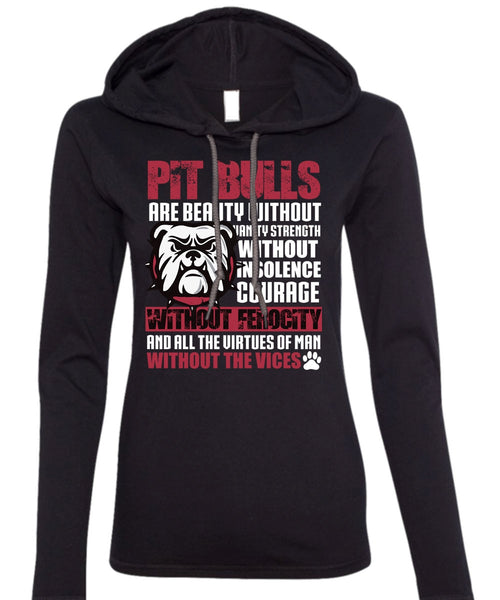 Pit Bulls Are Beauty T Shirt, My Favorite T Shirt (Anvil Ladies Ringspun Hooded)
