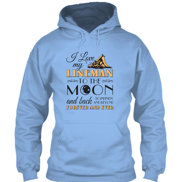 I Love My Lineman To The Moon And Back T Shirt, Coolest Lineman's Wife T Shirt