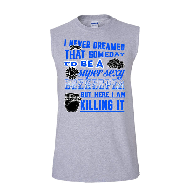 I'd Be A Sexy Beekeeper T Shirt, Gift For Beekeeper T Shirt, Awesome t-shirts (Men's Cotton Sleeveless)