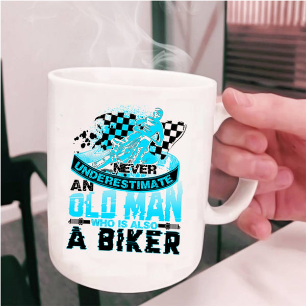 Awesome Gift For Grandfather Coffee Mug, An Old Man Is A Biker Cup