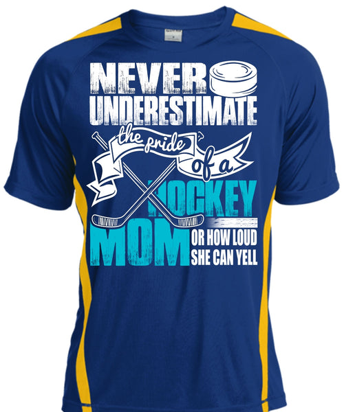 The Pride Of A Hockey Mom T Shirt, She Can Yell T Shirt, Cool Shirt