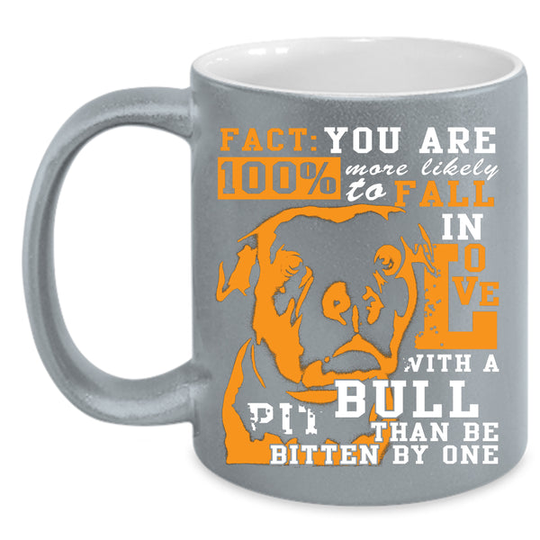 Fall In Love With A Pit Bull Coffee Mug, Cute Dogs Coffee Cup