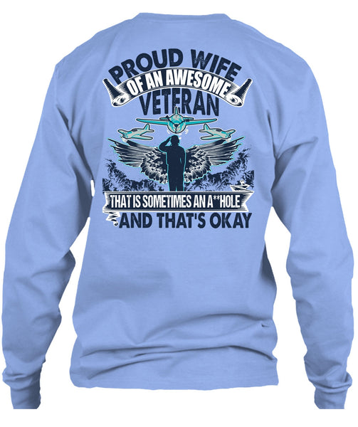 Proud Wife Of An Awesome Veteran T Shirt, I Love Veteran T Shirt