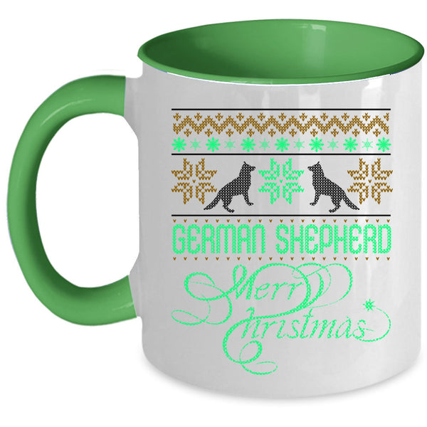 Merry Christmas Coffee Mug, German Shepherd Accent Mug