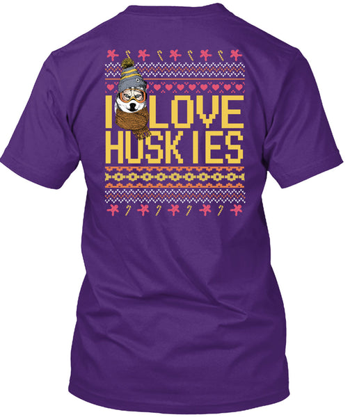 I Love Huskies T Shirt, This Girl Loves Christmas T Shirt
