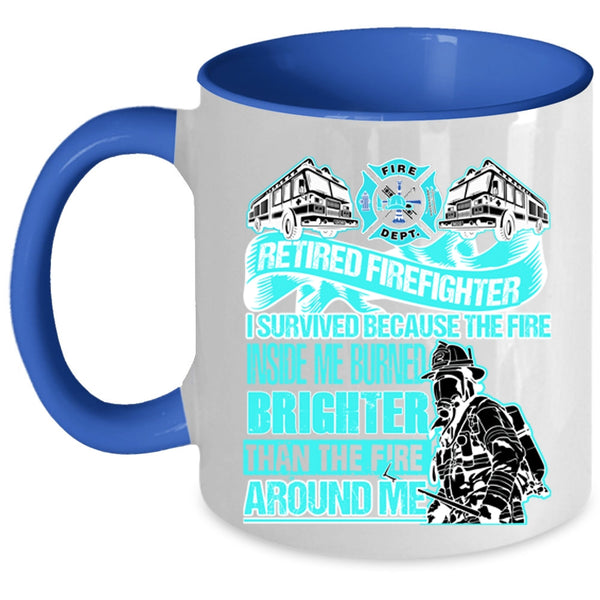 Awesome Gift For Grandfather Coffee Mug, Retired Firefighter Accent Mug
