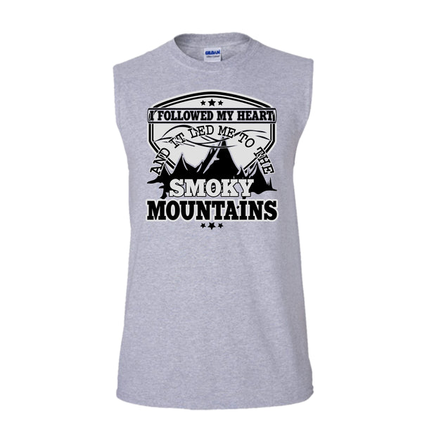 I Followed My Heary T Shirt, Coolest Hiker T Shirt, Awesome t-shirts (Men's Cotton Sleeveless)