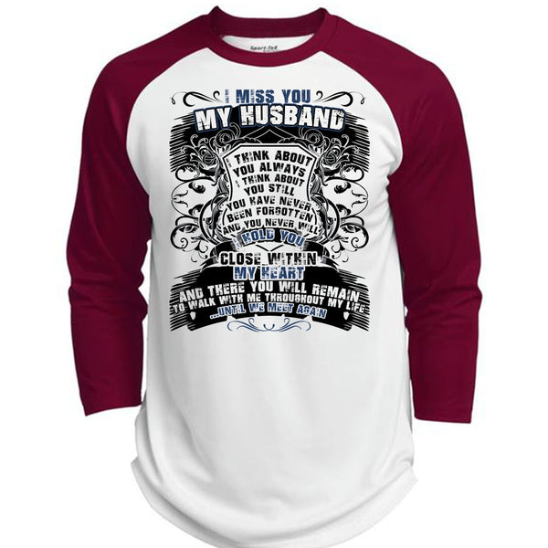 I Miss You My Husband T Shirt, I Love Husband T Shirt, Awesome T-Shirts  (Polyester Game Baseball Jersey)