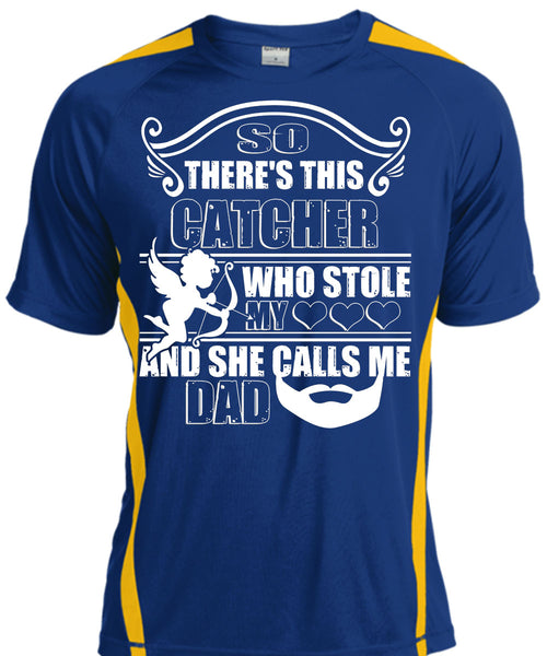 So There's This Catcher Who Stole My Heart T Shirt, She Calls Me Dad T Shirt, Cool Shirt