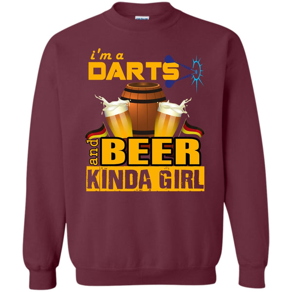 Beer Kinda Girl T Shirt, Coolest Darts Girl Sweatshirt