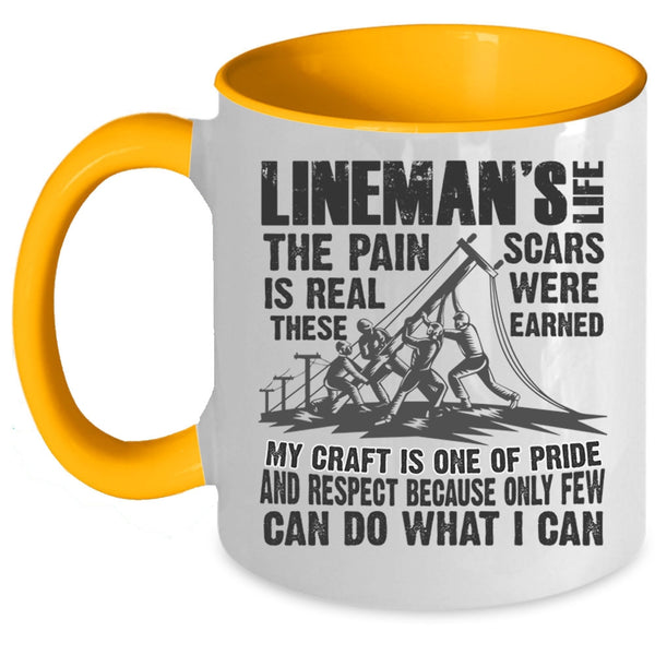 Awesome Gift For Linemen Coffee Mug, Lineman's Life Accent Mug