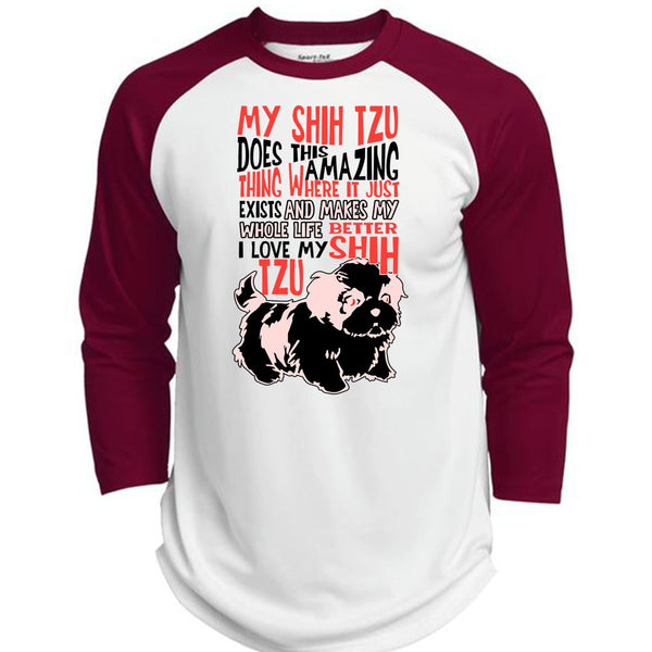 My Shih Tzu Does This Amazing T Shirt, My Dog T Shirt, Awesome T-Shirts  (Polyester Game Baseball Jersey)