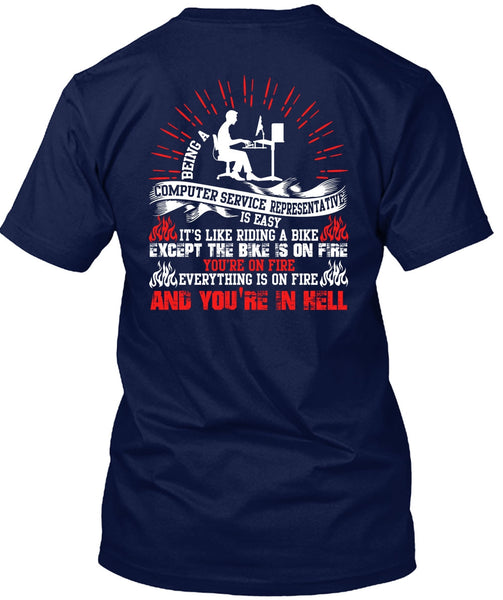 Being A Computer Service T Shirt, Riding A Bike T Shirt
