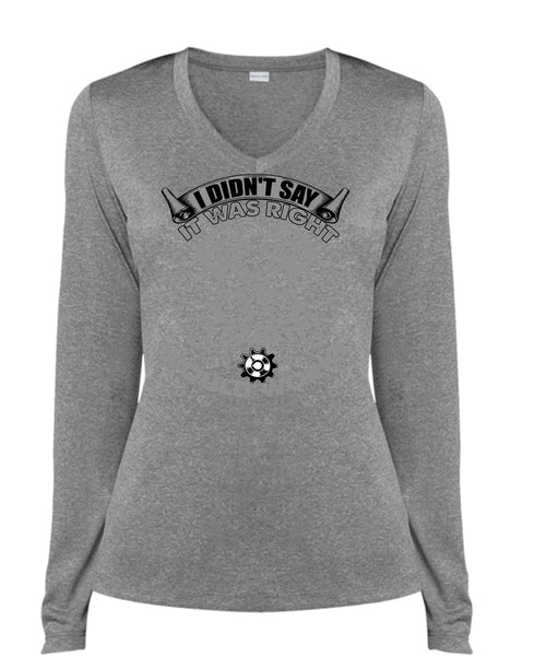 I Said It Would Work T Shirt, I Love Mechanic T Shirt, Cool Shirt (Ladies LS Heather V-Neck)