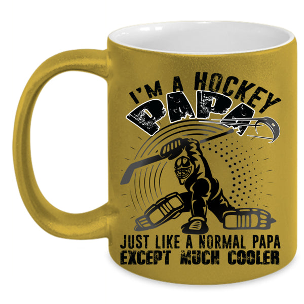 Gift For Dad Coffee Mug, I'm A Hockey Papa Accent Mug