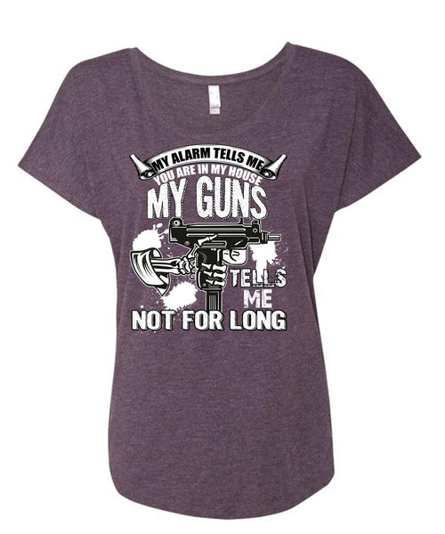 My House My Guns T Shirt, Being A Veteran T Shirt, Cool Shirt (Ladies' Triblend Dolman Sleeve)