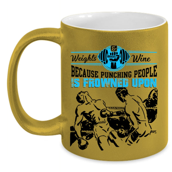 Cool Gift For My Son Coffee Mug, Weights Wine Accent Mug