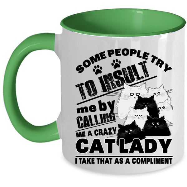 Cute Cat Lovers Coffee Mug, Crazy Cat Lady Accent Mug