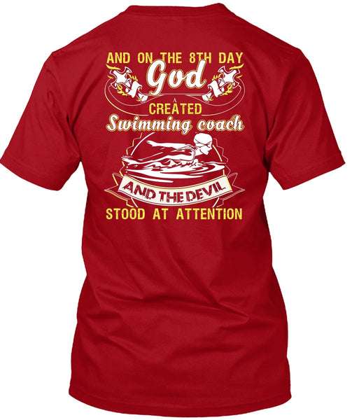 God Created Swimming Coach T Shirt, Being A Swimmer T Shirt