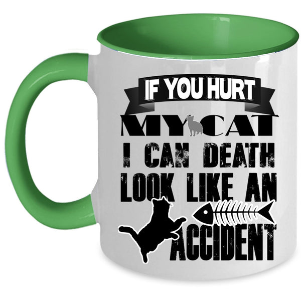 Cool Gift For Cat Lover Coffee Mug, Don't Hurt My Cat Accent Mug