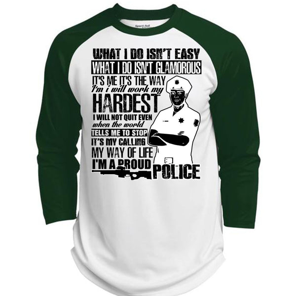I'm A Proud Police T Shirt, I Love Police T Shirt, Awesome T-Shirts  (Polyester Game Baseball Jersey)