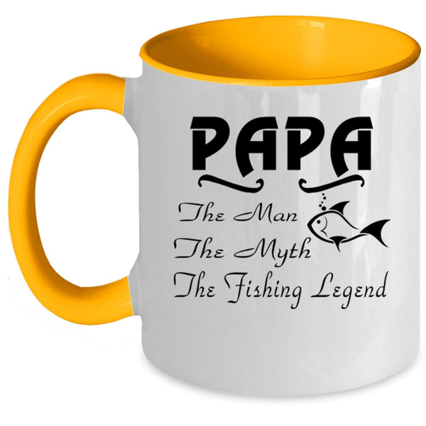The Man The Fishing Legend Coffee Mug, Papa Accent Mug