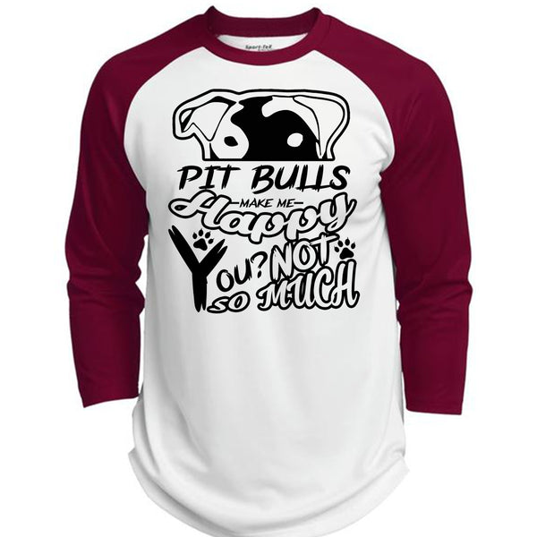 Pit Bulls Make Me Happy You T Shirt, I Love Dog T Shirt, My Favorite T Shirt  (Polyester Game Baseball Jersey)