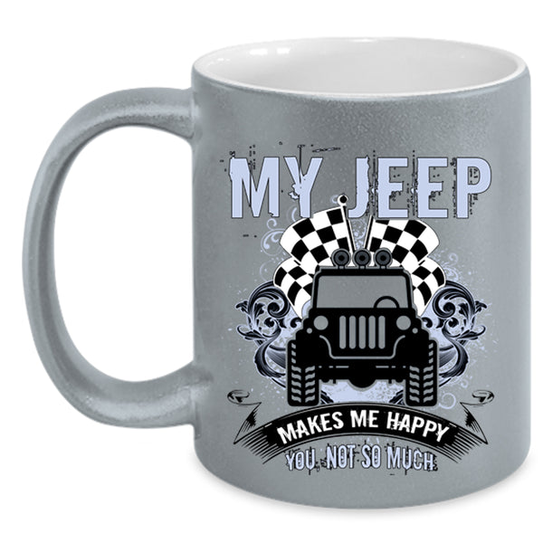 My Jeep Coffee Mug, My Jeep Makes Me Happy Accent Mug
