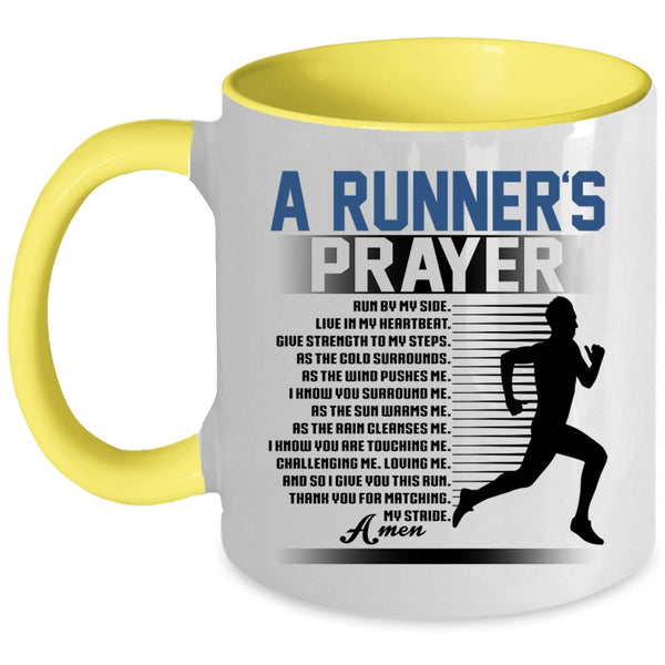 Best Gift For Runner Coffee Mug, A Runner's Prayer Accent Mug