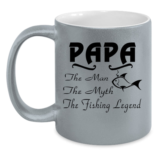 The Man The Fishing Legend Coffee Mug, Papa Accent Mug