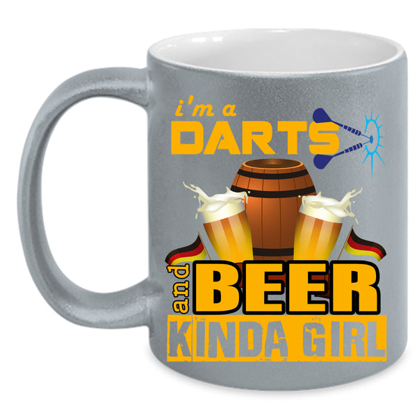 I'm A Darts And Beer Kinda Girl Coffee Mug, Awesome Girls Coffee Cup