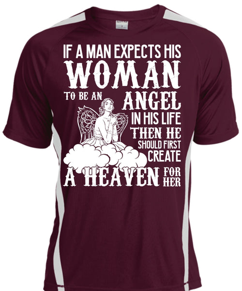 Woman To Be An Angel T Shirt, Create A Heaven T Shirt, Cool Shirt