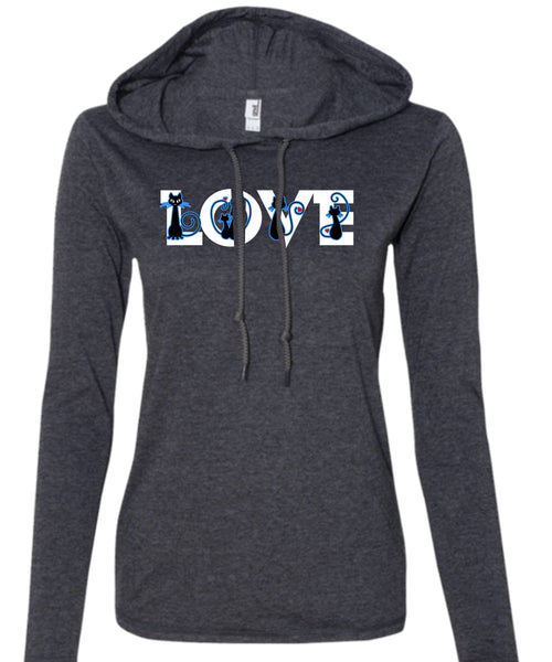 I Love Cat T Shirt, My Pets T Shirt, All I Need A Cat T Shirt (Anvil Ladies Ringspun Hooded)