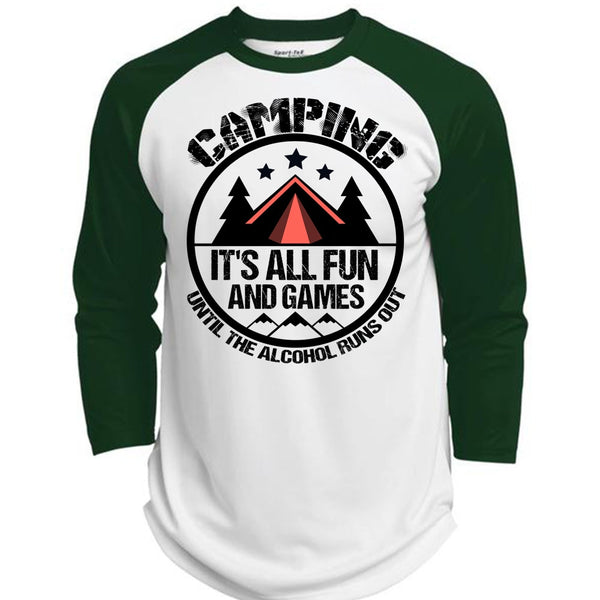Camping It's All Fun And Games T Shirt, I Love Gaming T Shirt, Awesome T-Shirts  (Polyester Game Baseball Jersey)