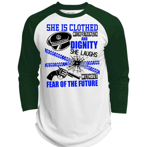 She Is Clothed With Strength T Shirt, I Love Police T Shirt, Awesome T-Shirts  (Polyester Game Baseball Jersey)
